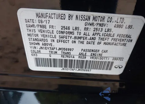 2018 Infiniti Q50 3.0T Sport from USA, damaged, VIN JN1EV7AP1JM356997